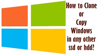 How to Copy or Clone Windows in any SSD or HDD Tutorial in English [upl. by Elorak]