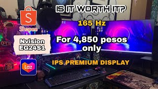 2024  165hz Budget Gaming Monitor Less Than 5K pesos Nvision EG24S1 24 Inch Gaming Monitor 165Hz [upl. by Eimilb]