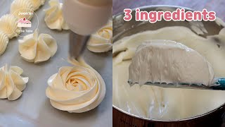 Simplest Basic Buttercream Frosting  not sweet [upl. by Nadirehs]