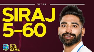 Fast bowling  Mohammed Siraj Takes 560 In 2nd Test  West Indies vs India [upl. by Amrak]