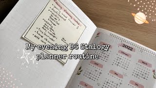 B6 Stalogy evening planner routine  bullet journal plan with me ☕✨ [upl. by Onailimixam]