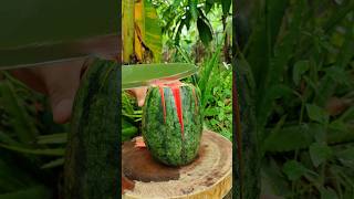 Watermelon cutting skills so fresh l natural watermelon 2024 fresh shorts satisfying top [upl. by Merna993]