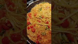 Basil cheese tomato pasta Sorrentina pasta mukbang shorts [upl. by Sikras]