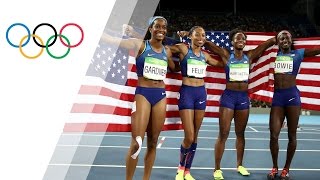 USA Womens 4x100m Relay wins gold [upl. by Acilejna]