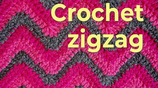 Crochet chevron stitch with sharp points Zigzag crochet [upl. by Trometer162]