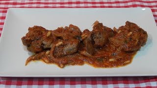 Cómo hacer higados de pollo con tomate y cebolla [upl. by Ycnay]