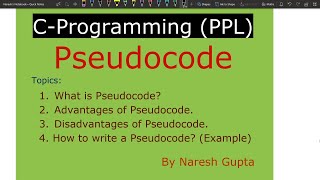 What is Pseudo Code  How to use it  Advantages and Disadvantages of Pseudo Code [upl. by Alvy]