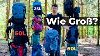 Welcher Rucksack  Welche Größe  Wandern  Touren  Trekking [upl. by Enamart337]