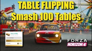 Forza Horizon 4 Lego Table Flipping challenge Smash 100 Tables location [upl. by Enyleuqcaj]