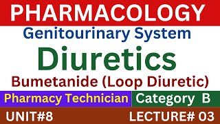 Loop Diuretics  Bumetanide  Pharmacology  Pharmacy Technician [upl. by Clemence]