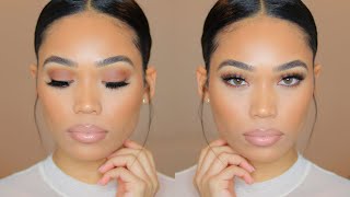 EASY NEUTRAL GLAM MAKEUP  LETS TALK ABOUT THE HATERSCHIT CHAT  Briana Monique [upl. by Noella]