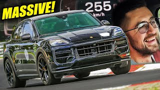 EXCLUSIVE Hyper SUV 2024 Porsche Cayenne Turbo GT visits the Nürburgring [upl. by Harraf818]