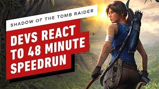 Shadow of the Tomb Raider Developers React to 48 Minute Speedrun [upl. by Kinney494]