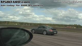 1080p Porsche 911 Carrera S PDK vs BMW M5 Touring stock [upl. by Siri]