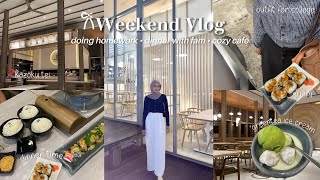 weekend vlog ‧₊˚⊹♡ family dinner  study vlog  cozy cafe 🍱🥢📓 [upl. by Horick]