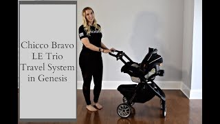 My 5 Favorite Things about the Chicco Bravo LE Trio Travel System in Genesis  Melissa Marie [upl. by Aliekat]