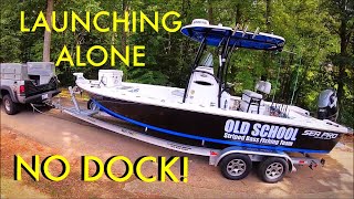 How to launch a boat alone NO Dock NO CLIMBING [upl. by Lekzehcey]