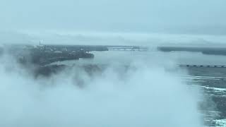 Niagara Falls during fog Rainbow bridge [upl. by Dannon]