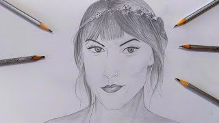 How to draw Taylor Swift step by step  Drawing Tutorial [upl. by Cordalia]