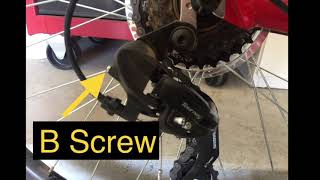 Shimano Tourney Rear Derailleur B screw Adjustment  does it work [upl. by Ahders412]