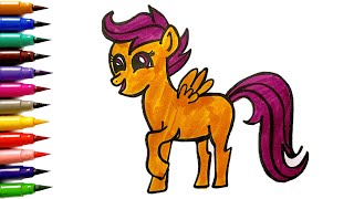 How to Draw Scootaloo from My Little Pony  My little Pony  Scootaloo My Little Pony [upl. by Amorette]