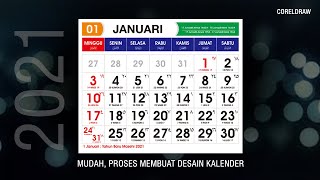 Cara membuat kalender 2021 di CorelDRAW [upl. by Leonteen]