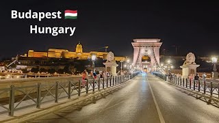 Budapest Chain Bridge at night Széchenyi Lánchíd 🇭🇺 [upl. by Kristan985]