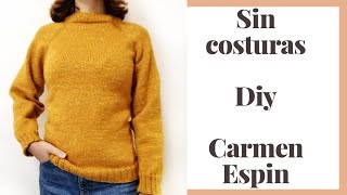 Jersey sin Costuras Diy  agujas circulares [upl. by Rifkin]