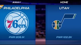 Philadelphia 76ers vs Utah Jazz  Tourneys Cosmic Jasper Round 1 Game 3  NBA 2K Mobile [upl. by Hardy]