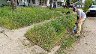 Abandoned Home Gets Best Lawn on The Block 😱 [upl. by Kerwon]