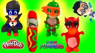 How to Make Easy PJ Masks DIY Play Doh Halloween Costumes [upl. by Pelagias514]