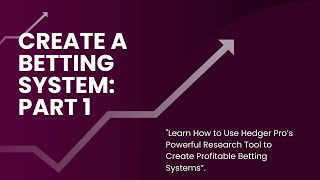 Create a Betting System Part 1 [upl. by Refinnaej]