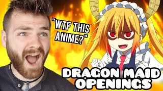 First Time Hearing Miss Kobayashis DRAGON MAID Openings amp Endings 12  ANIME REACTION [upl. by Eninej162]