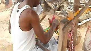 Making Kente Cloth in Adanwomase Ghana Africa [upl. by Ynohtnakram]