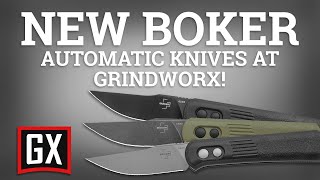 New Boker Automatic Knives at Grindworx  January 2023 [upl. by Ahseikan950]