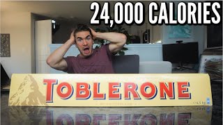 IMPOSSIBLE 10LB TOBLERONE CHALLENGE 45kg  The Worlds Biggest Chocolate Bar [upl. by Aurel]