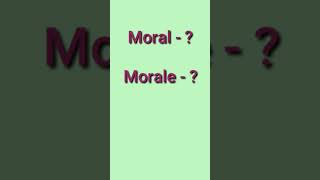 Difference between Moral and Moraleshorts [upl. by Eseenaj]