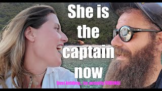 She is the captain now From Itaca to Kefalonia on 27knots of wind Sailing SV GOAT Ep 32 [upl. by Yecnuahc]