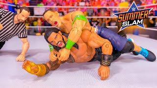 Roman Reigns vs John Cena  SummerSlam WWE Universal Championship Action Figure Match [upl. by Artined]