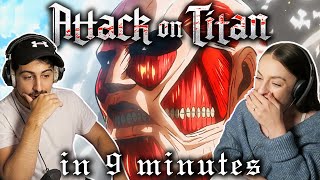 Attack on Titan IN 9 MINUTES Gigguk REACTION [upl. by Hairabez]