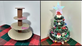 arbol de navidad hecho con carton reciclado  hacer una arbolito de navidad con material reciclado [upl. by Akel487]