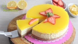 Enfes Sosuyla Limonlu CHEESECAKE Tarifi Cheesecake Nasıl Yapılır  Çizkek [upl. by Gimpel]