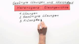 Gesättigte Lösungen und Löslichkeit  Chemie  Allgemeine und anorganische Chemie [upl. by Junno]