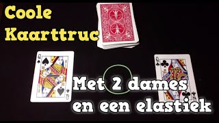 Leuke kaarttruc met 2 dames en een elastiek [upl. by Idyak]