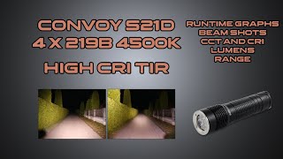 Convoy S21D 4x219B EDC flashlight review  Night shots and runtimes  comparison with S21A B35AM [upl. by Aihsikal]