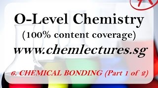 6th of 19 Chapters Chemical Bonding Part 1 of 2  GCE O Level Chemistry Lecture [upl. by Shriner]