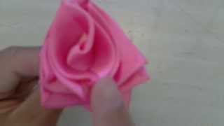 Tutorial for Making Ribbon Roses by Folding Square [upl. by Elohcim414]