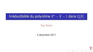 Irréductibilité dun polynôme dans QX [upl. by Dnalloh936]