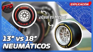 NEUMÁTICOS de 18 PULGADAS en la F1 EXPLICADO ¿Cuáles son mejoresNUEVO REGLAMENTO DE LA F1F1FD [upl. by Born]