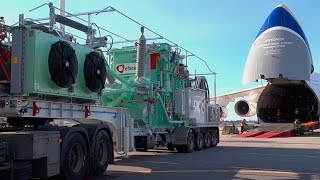 Antonov An124 Ruslan with EFACEC Mobile Substation [upl. by Weigle319]